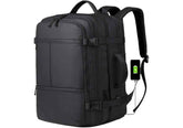 Ultimate Travel Backpack Up to 17" Laptop with USB Charging Port, 40L Capacity, Laptop Compartment, Waterproof, Perfect for Commuting, Travel, and Business Trips - Black